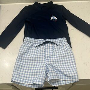 2T Blue Gingham Carter’s Just One You swim set from Target